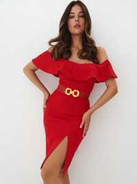 Czerwona sukienka hiszpanka Mohito