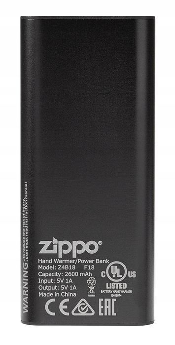 heatbank zippo 3 powerbank ogrzewacz dłoni czarny