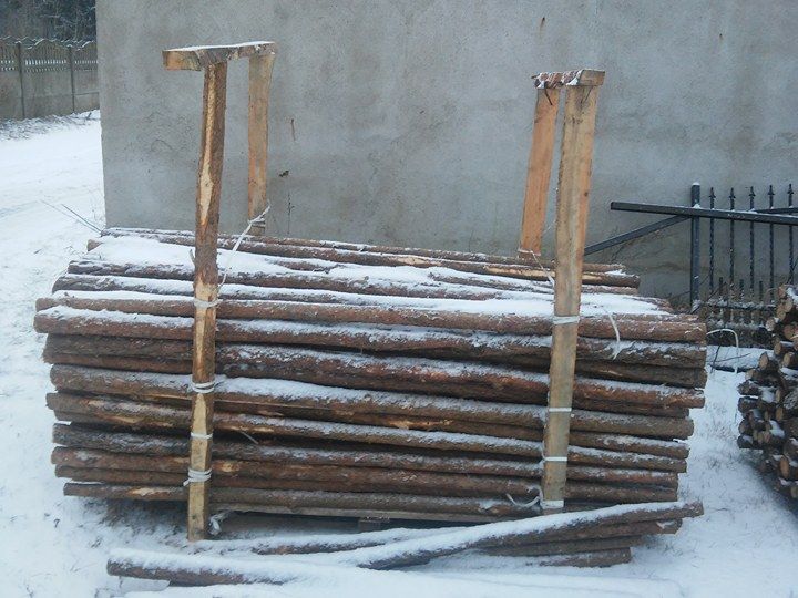 STEMPLE sosnowe,budowlane dł. 2,5 M-3,5 M,słupki ogrodzeniowe