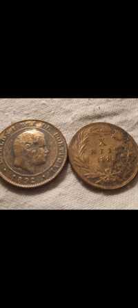 Duas moedas de 10 reis  X de 1883 e 10 de 1892