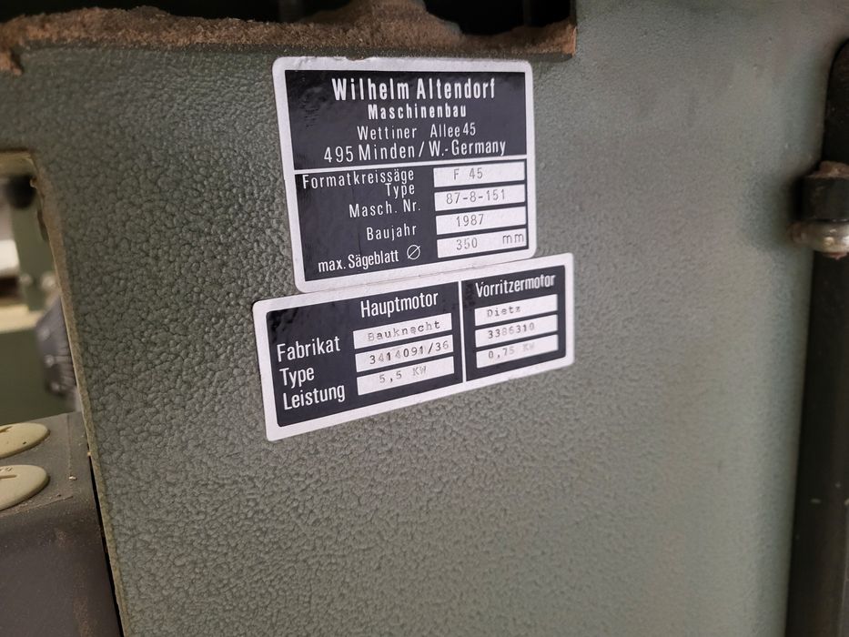 Piła formatowa altendorf F45,podcinak,wózek 320cm,idealna.