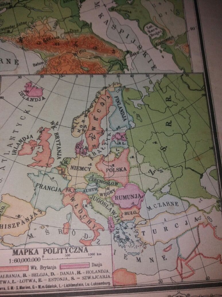 Atlas geograficzny 1918 E. ROMER/KSIĄŻNICA