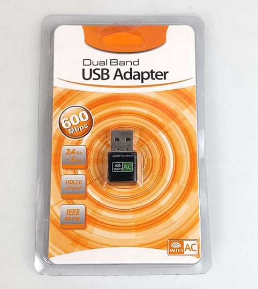 USB-Wi-Fi адаптер AC600 2.4/5 ГГц, чіп Realtek 8811CU, дводіапазонний