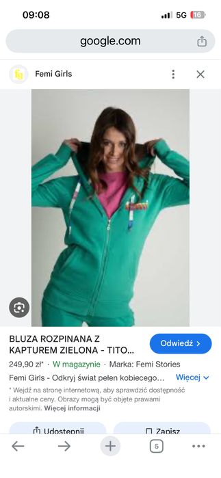 Bluza damska rozpinana Femi Girls rizm.M jak Nowa