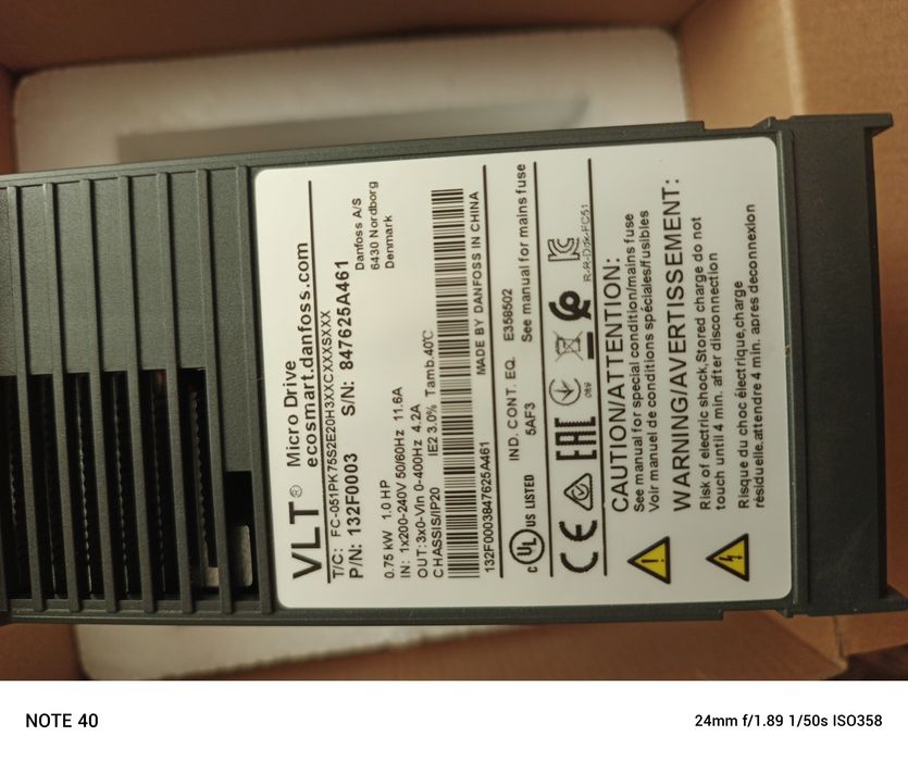 Falownik Danfoss FC 51 0,75 kW 1x230V + panel LCP 11 – NOWY zestaw