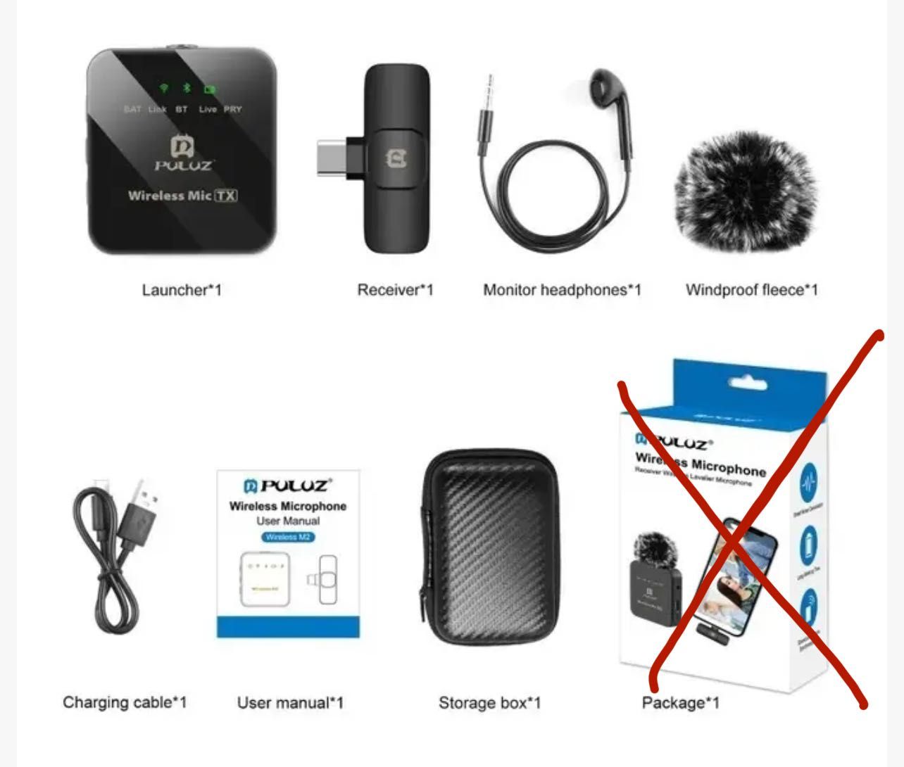 Мікрофон петличка PULUZ USB type-c Wireless MicTX