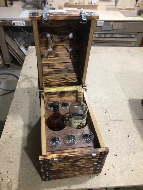 Мини бар с рюмками подарочный набор "сундучек"