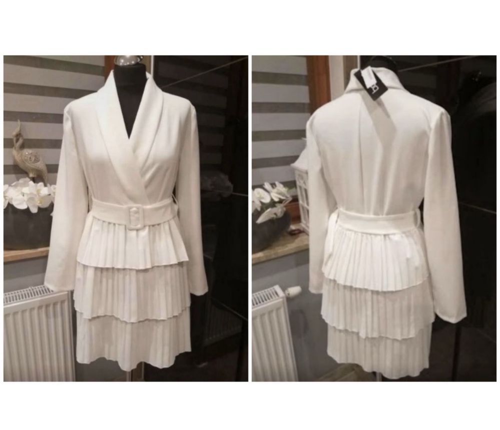 Plisowana sukienka mini marynarkowa in the style xxl 44 42 xl