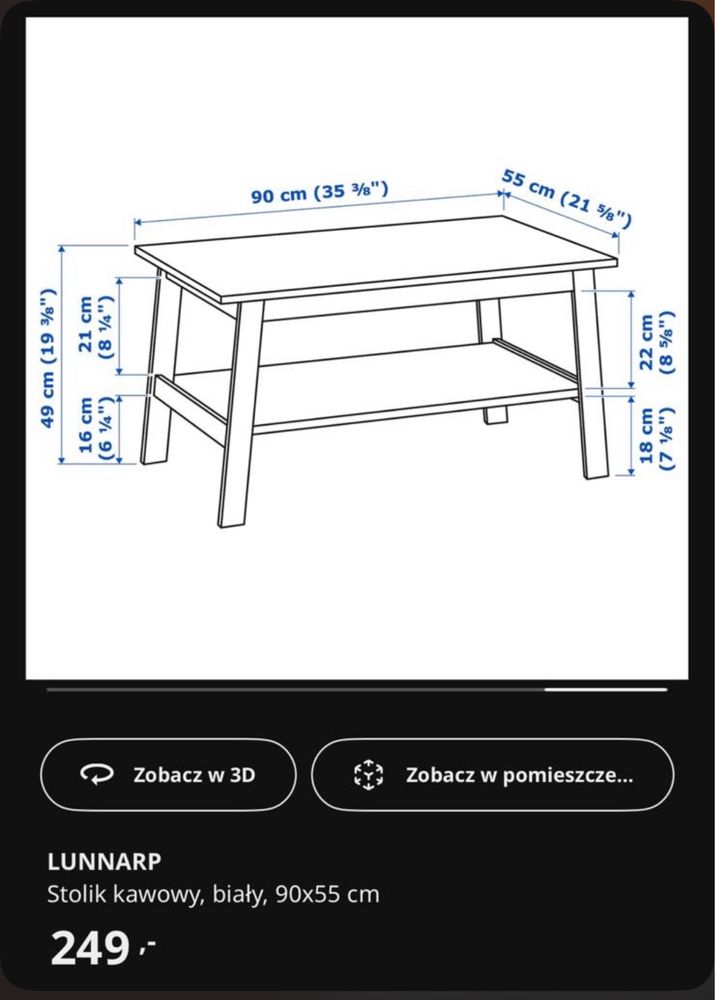 IKEA stolik kawowy biały używany stan bdb