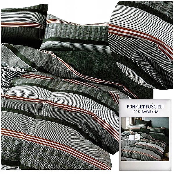 Pościel 200x220/4 części Satyna Bawełniana Aida Komplet Prześcieradło