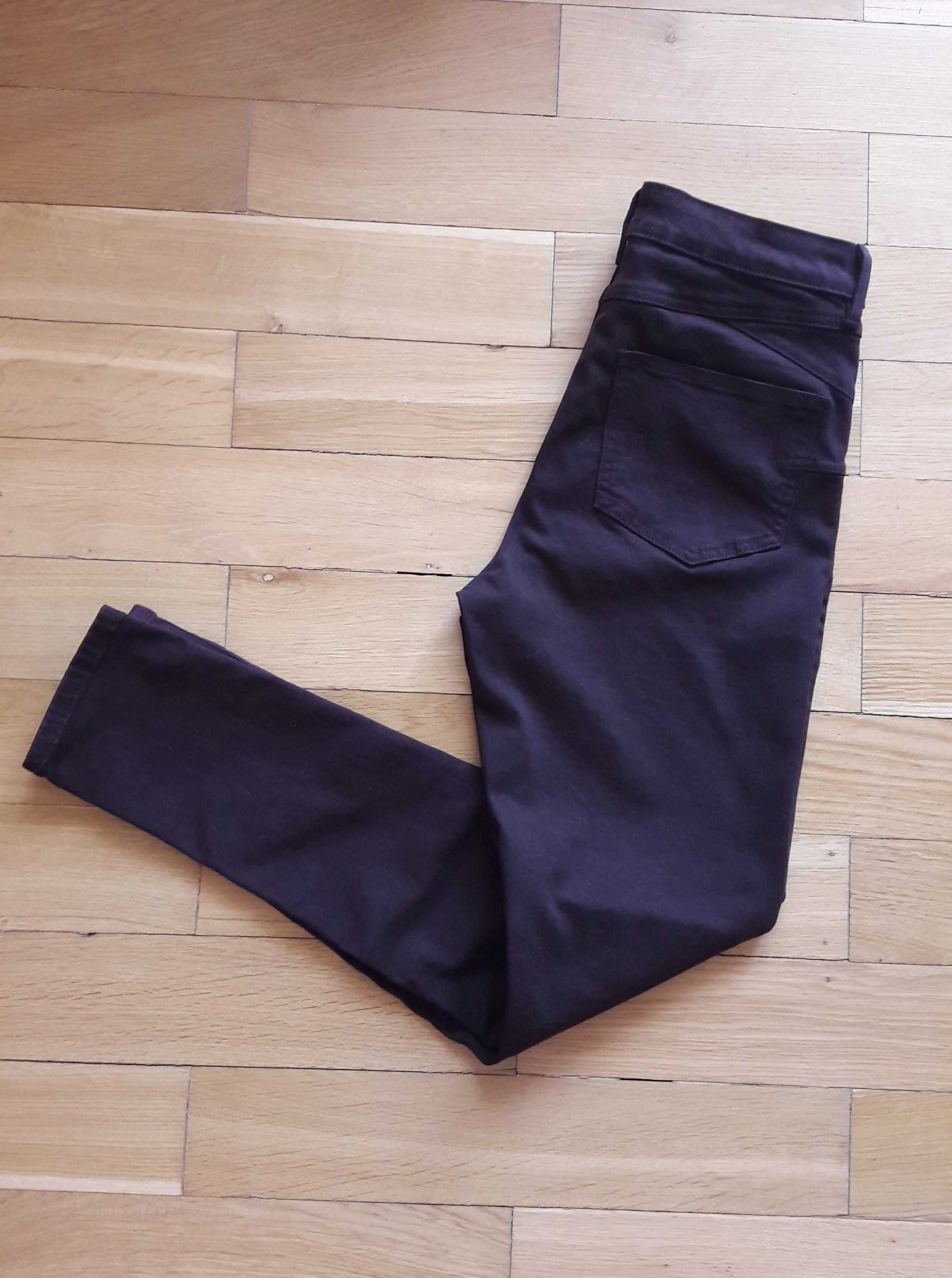 Spodnie F&F jeansy damskie rurki slim, brązowe 38