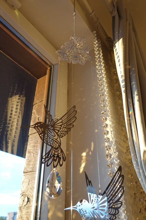 Łapacz Snów Słońca Zawieszka do Okna Koliberki KRYSZTAŁY ROBI TĘCZE!!!