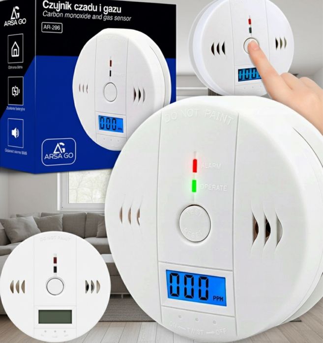 Nowoczesny bezprzewodowy czujnik czadu  tlenku wegla z wyświetlaczem