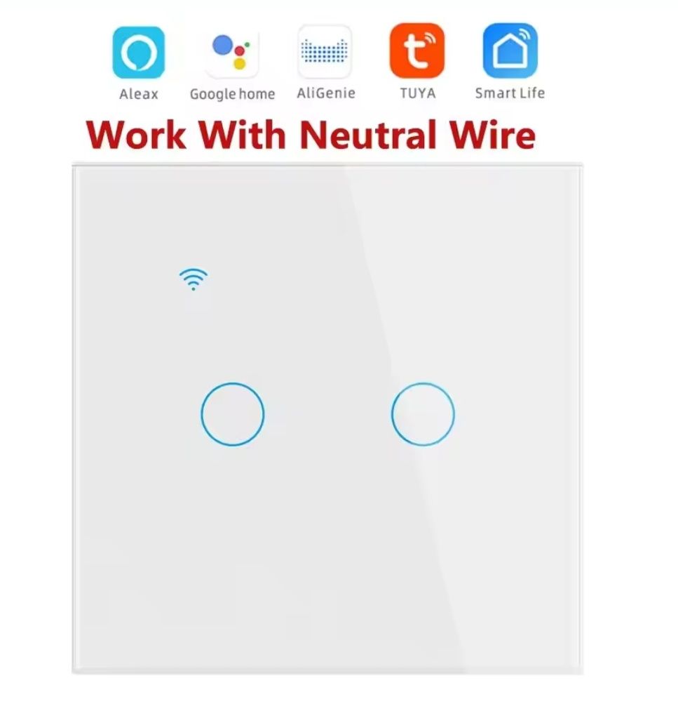 Dwa Przełączniki światła dotykowe podwójne z Wi-Fi+BLE