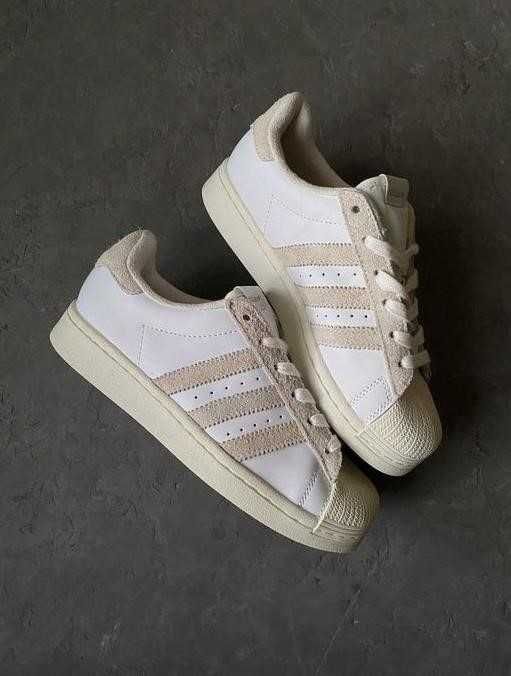 Женские кроссовки Adidas Superstar White Beige 36-41 адидас Новинка