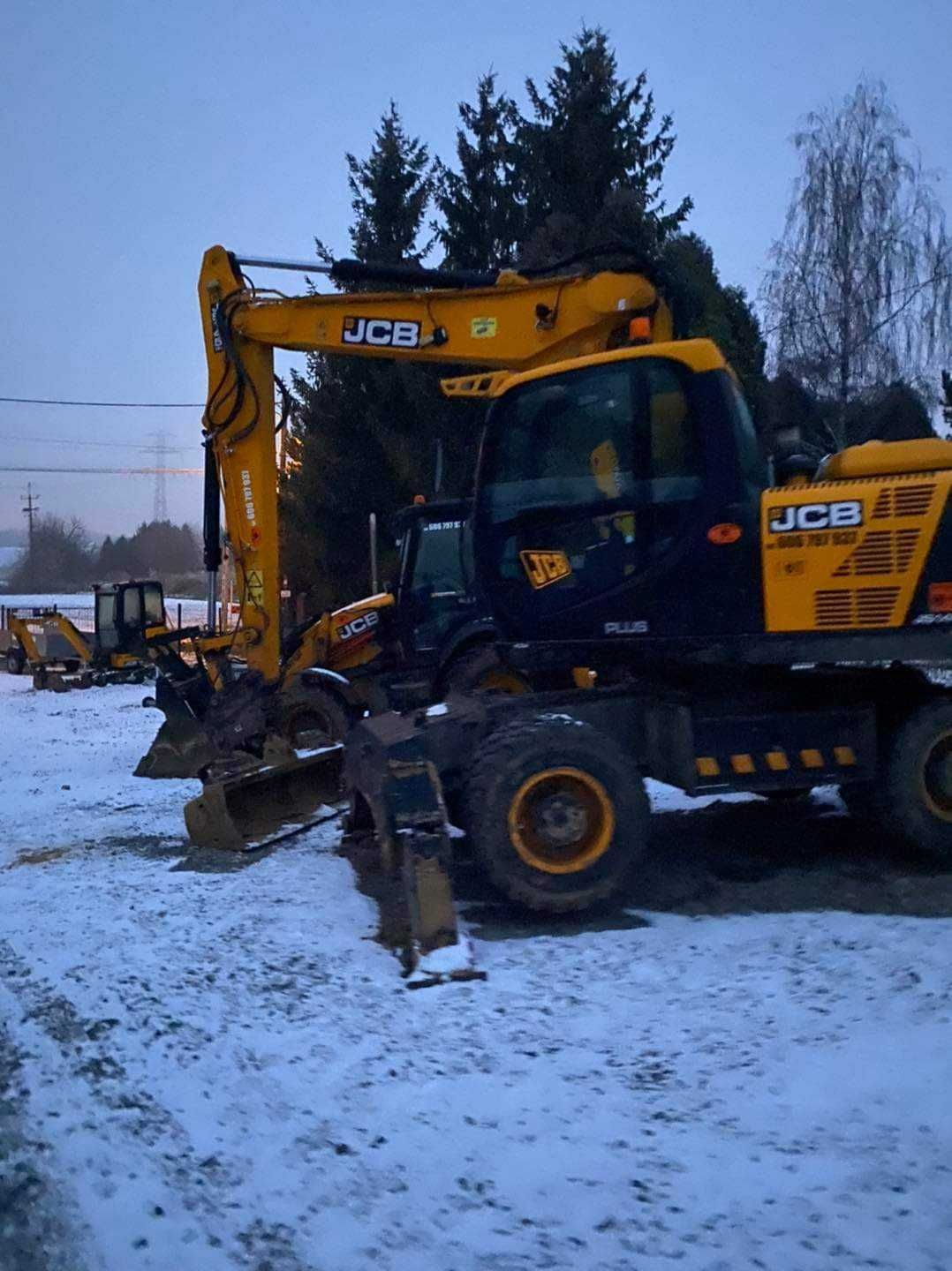 Usługi koparką JCB roboty ziemne niwelacje wyburzenia wykopy Kraków