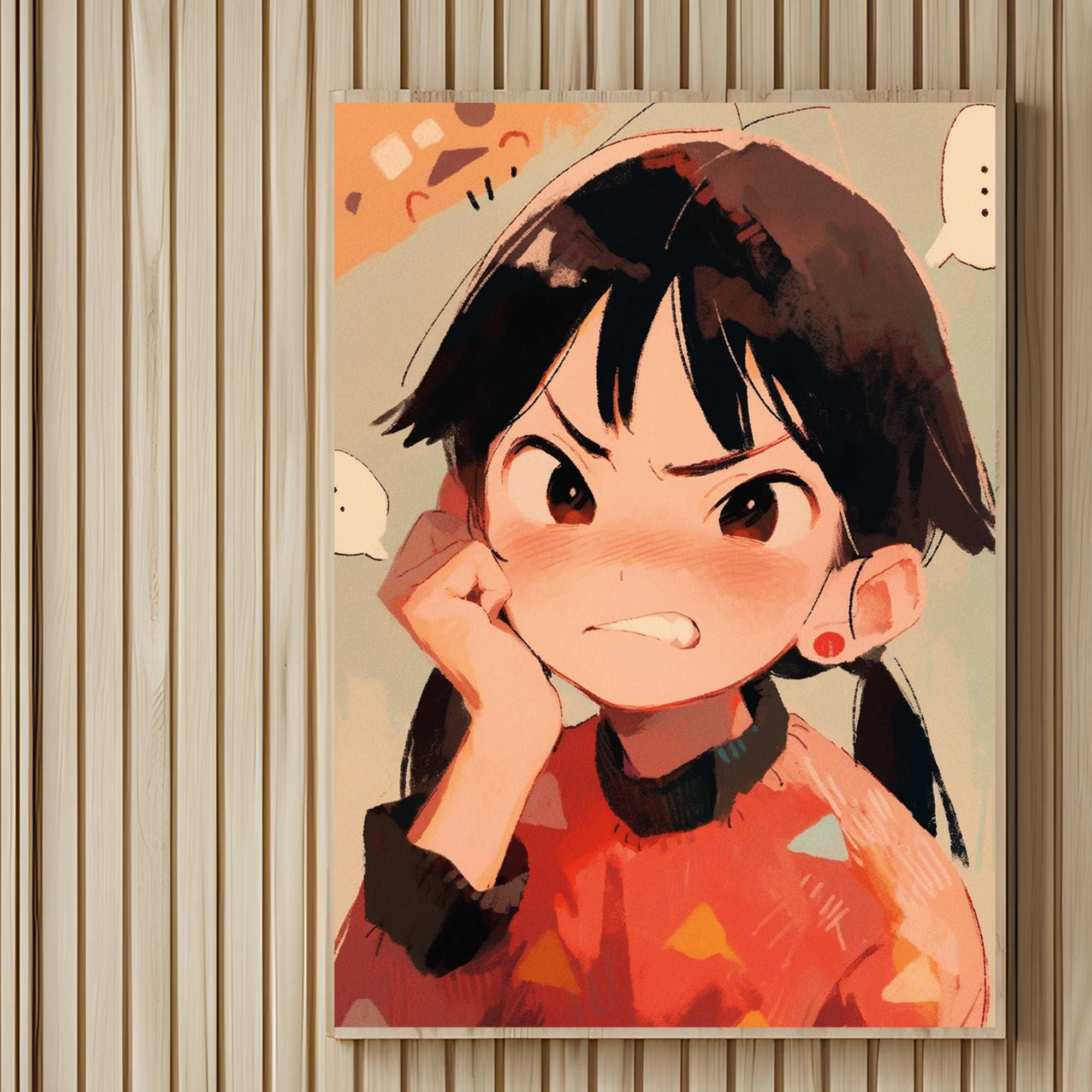 plakat anime manga japoński styl, plakat postać anime styl manga