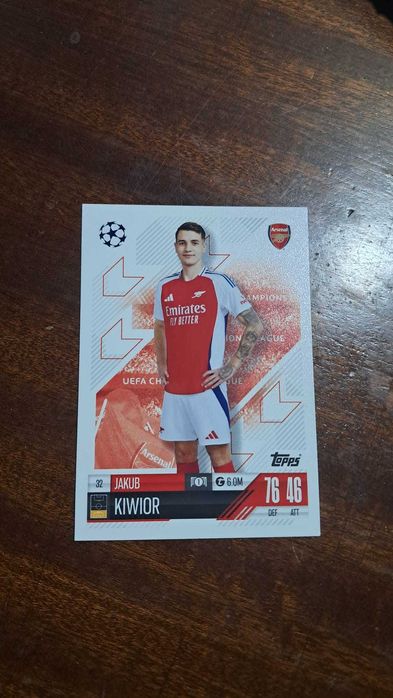Cartas da coleção Match Attax da Topps 2024/2025 Jakub Kiwior