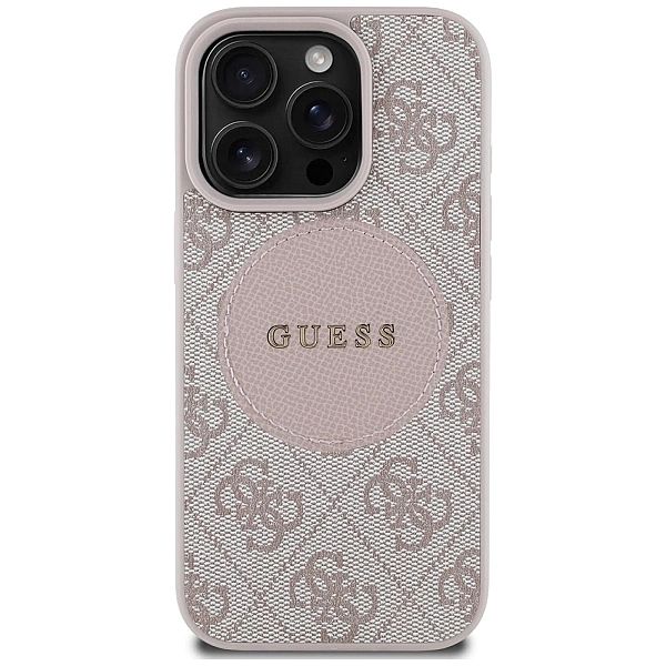 Etui Guess 4G Circle Classic Logo MagSafe na iPhone 16 Pro - różowe