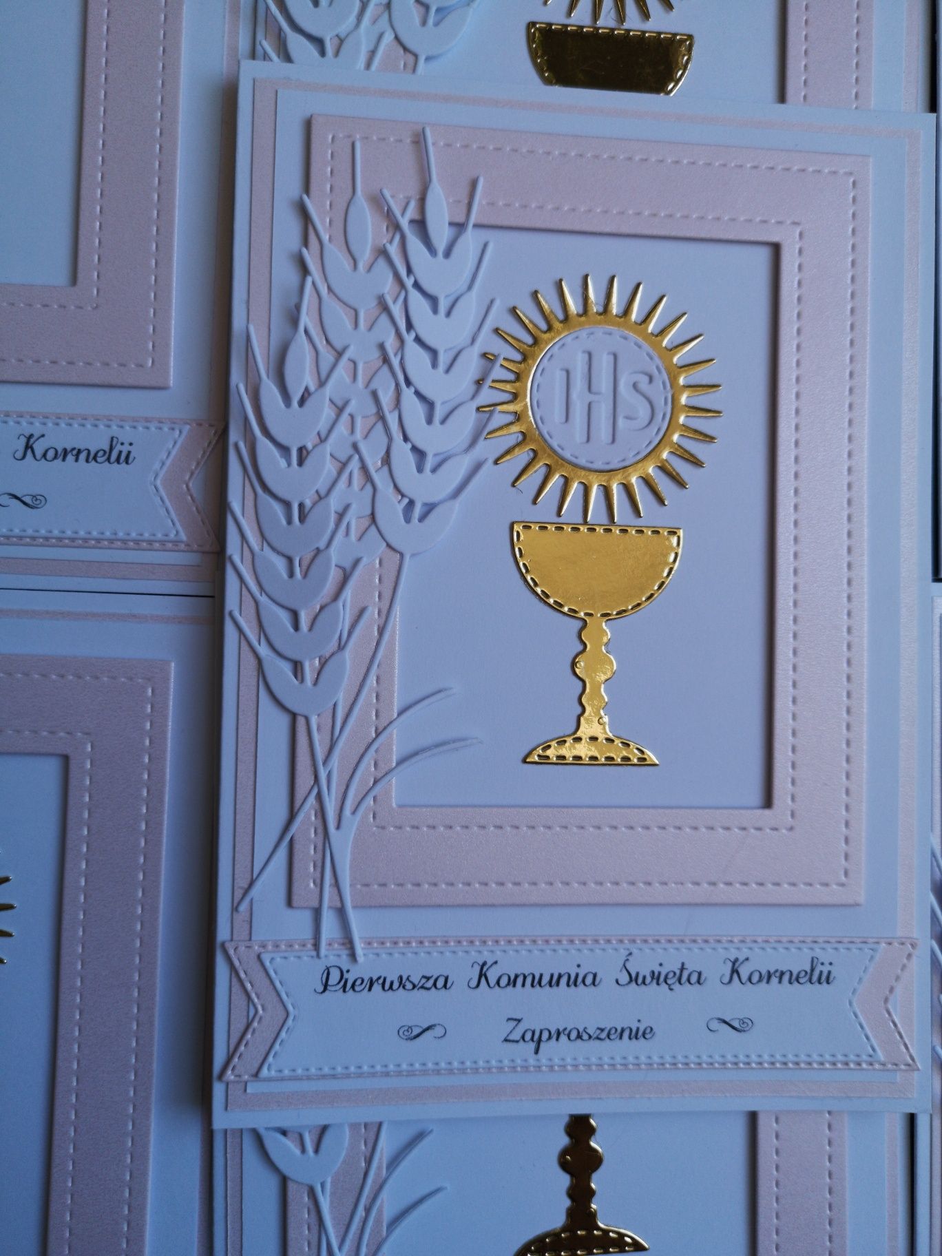 Zaproszenia komunijne. Pierwsza komunia św. Ręcznie robione