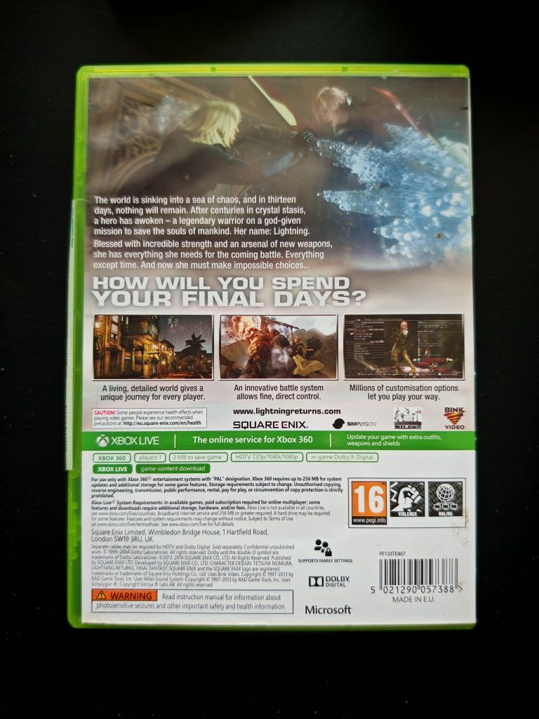 Lightning Returns Final Fantasy XIII 3xA jak nowa xbox 360 x360 ENG 0