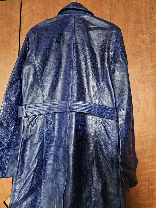 Trench coat em pele genuina