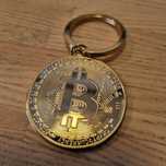 Brelok bitcoina   kolor złoto  metal Mocny