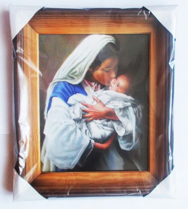 Matka Boska Cygańska Oblicze Boga Obraz oszklony rama drewniana ombre