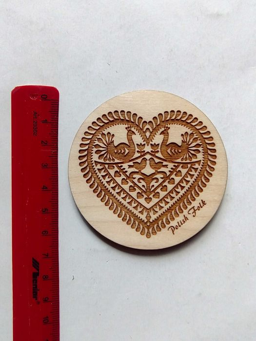 Drewniany magnes na lodówkę Polish Folk