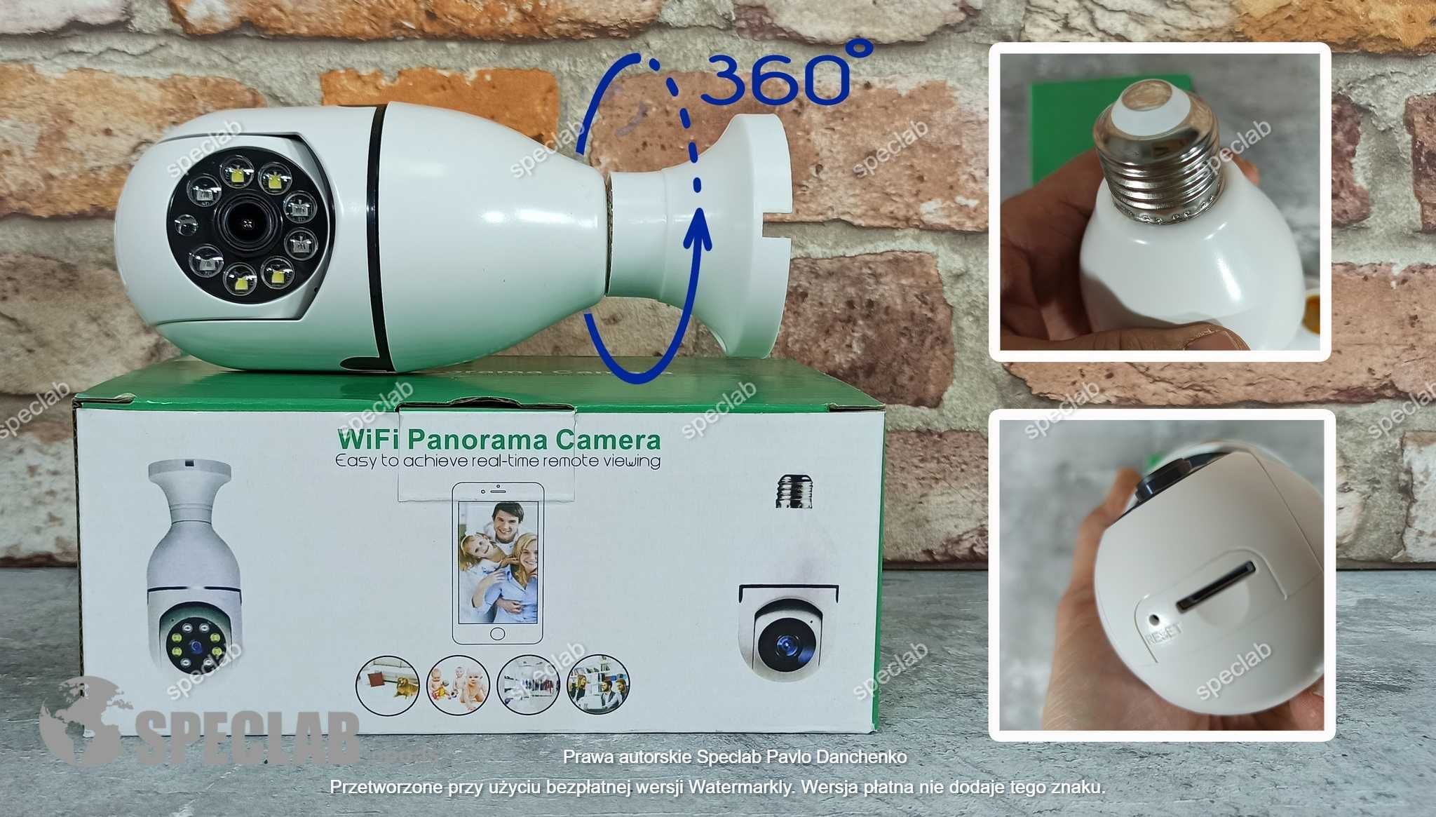 Obrotowa kamera 2Mpx Wi-Fi w żarówce na gwint E27