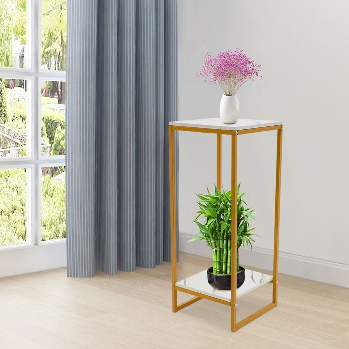 Stojak na Kwiaty Zloty z wyrazem Marmuru