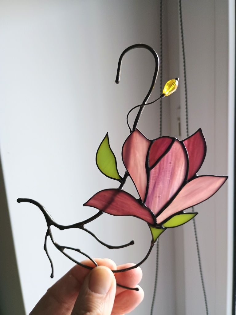 Magnolia witraż dekoracja kwiat prezent