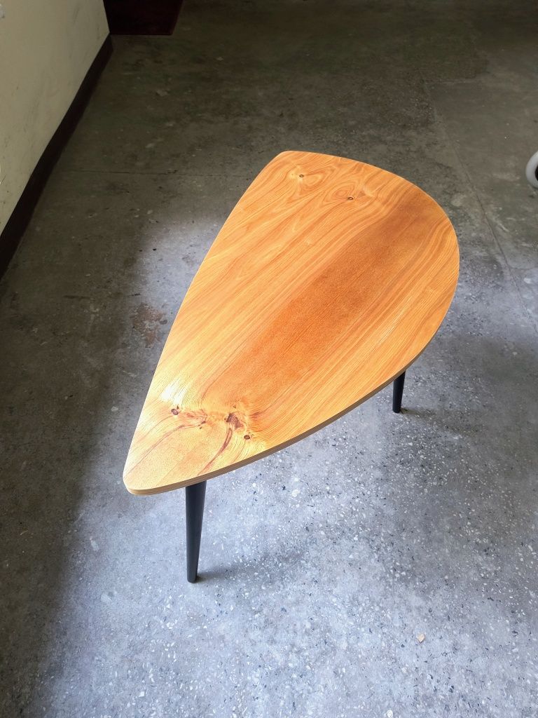 stolik kawowy retro vintage PRL ława patyczak fornir jamnik design