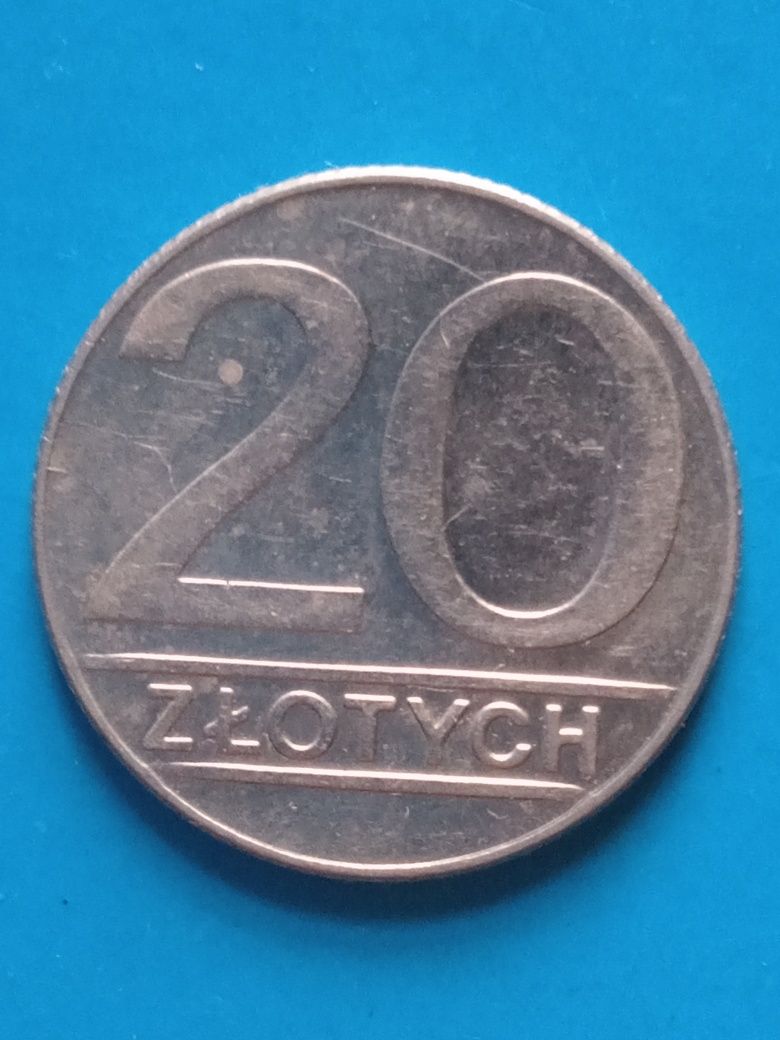 Moneta 20 zł 89 rok czasy PRLu.