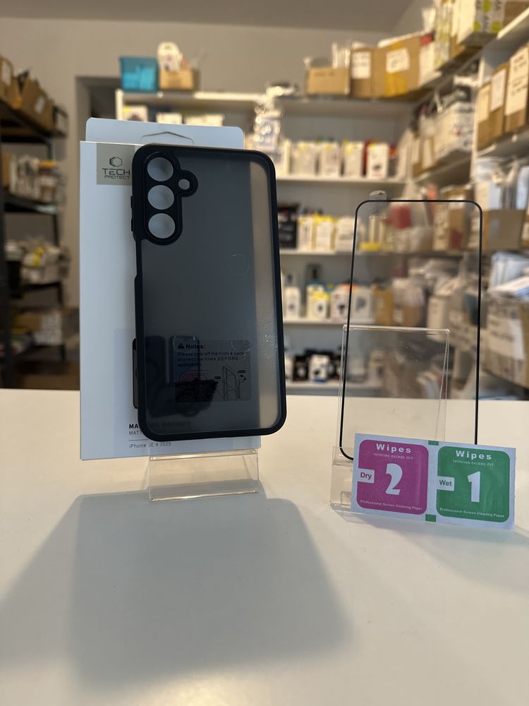 Etui tech protect matte + SZKŁO cały ekran 5D do Samsung M35