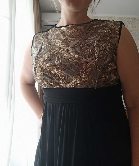 Довга вечірня сукня з паєтками, L-XL