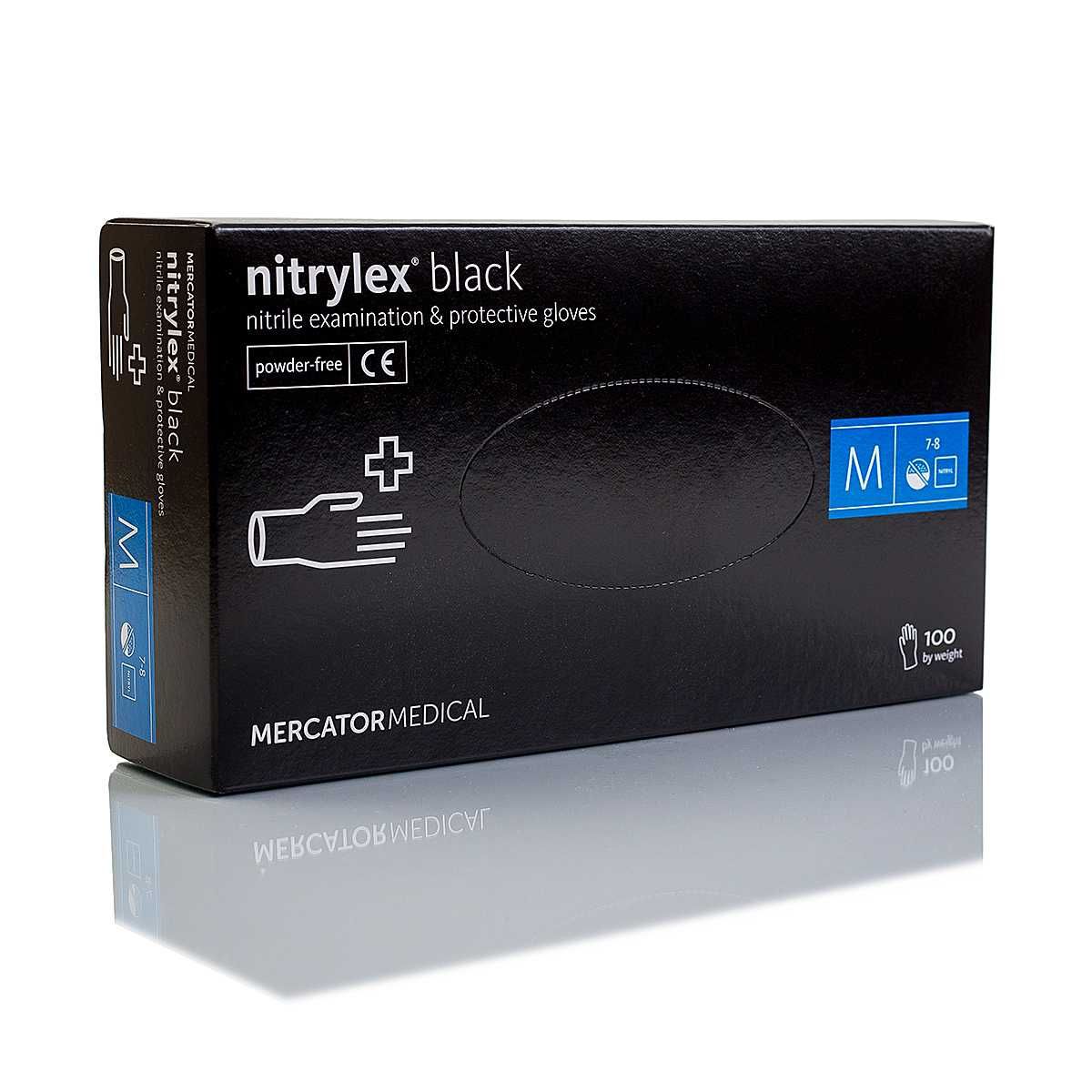 Рукавички нітрилові Nitrylex Black M, S, L, XS чорні, 100 шт (є ОПТ)