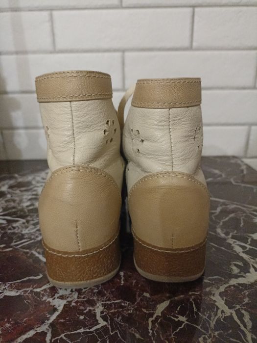 Ботильоны, ботинки, полуботинки, туфли кожаные с открытым носком