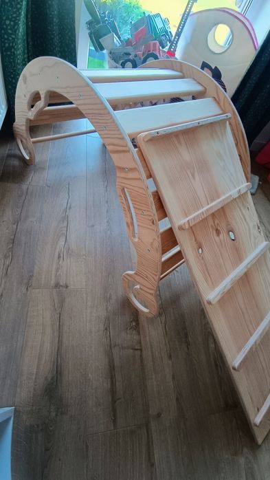 Bujak drewniany, zjeżdżalnia i drabinka