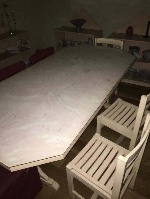 Mesa sala Jantar em madeira com tampo Vidro