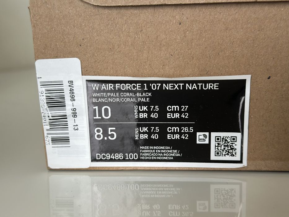 ОРИГІНАЛ | Nike W Air Force 1 ‘07 Next Nature White/Pale, 42