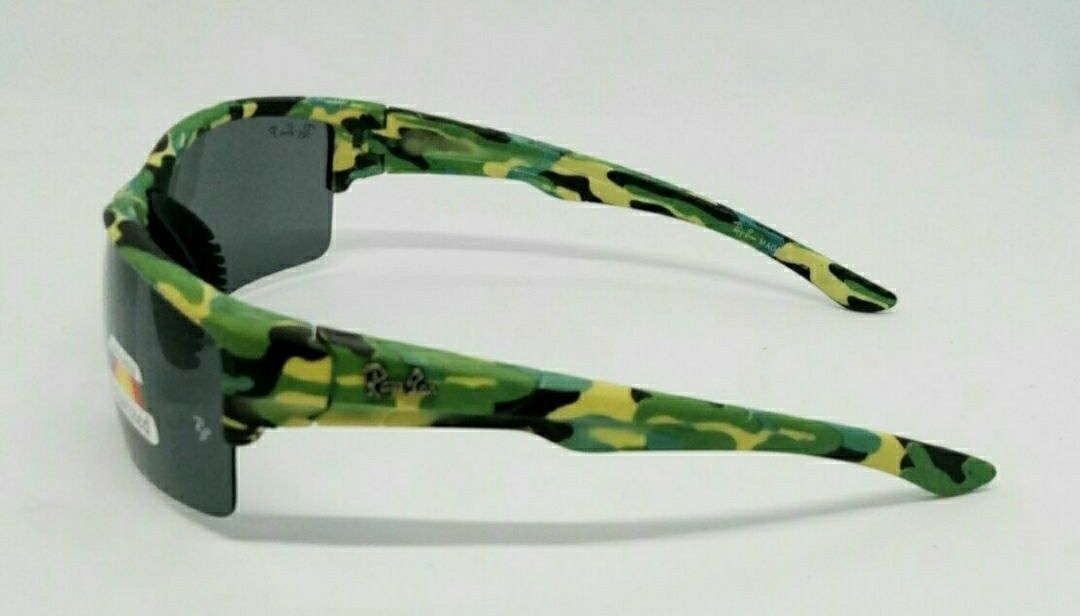 Ray Ban очки мужские спортивные зелено желтый камуфляж поляризированые