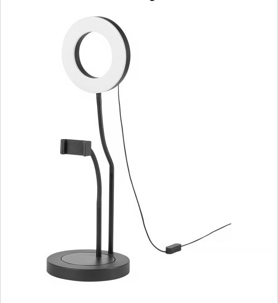 Luz com ring e suporte de telemivel