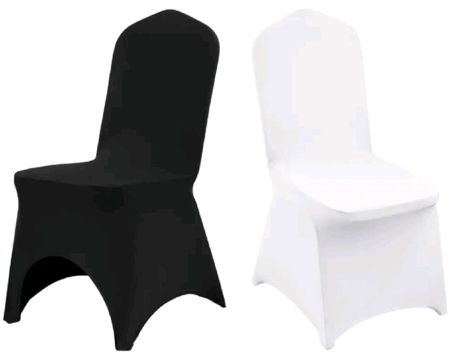 pokrowce na krzesła białe czarne dekoracje wynajem