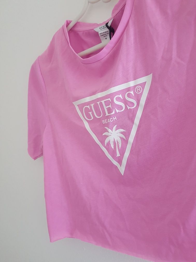 Guess crop top róż