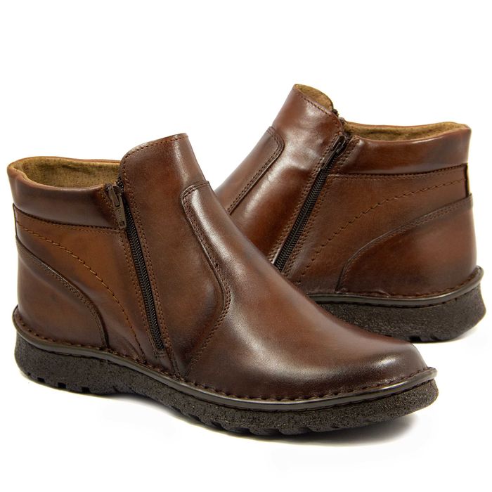 Trzewiki męskie BUTY ocieplane skóra POLSKIE szerokie haluksy 128