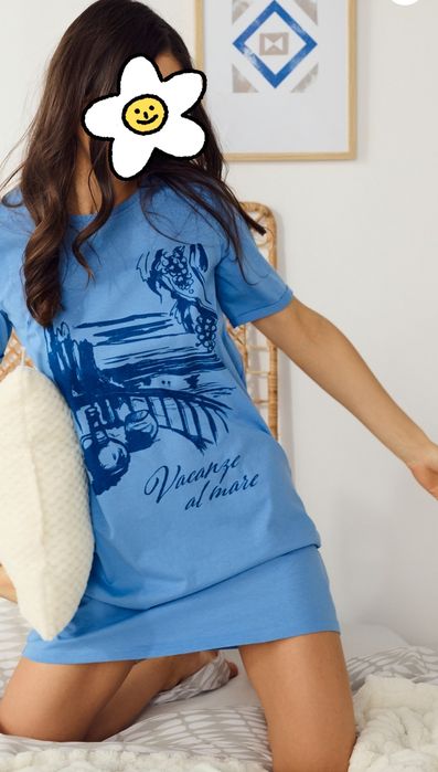 Бавовняна нічна сорочка