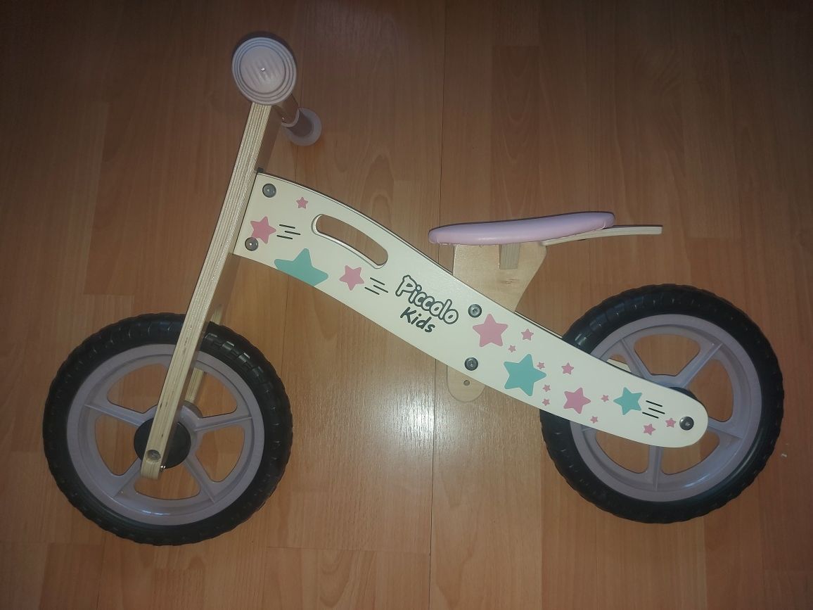 Piccolo Rowerek Biegowy Drewniany Jeździk 12"