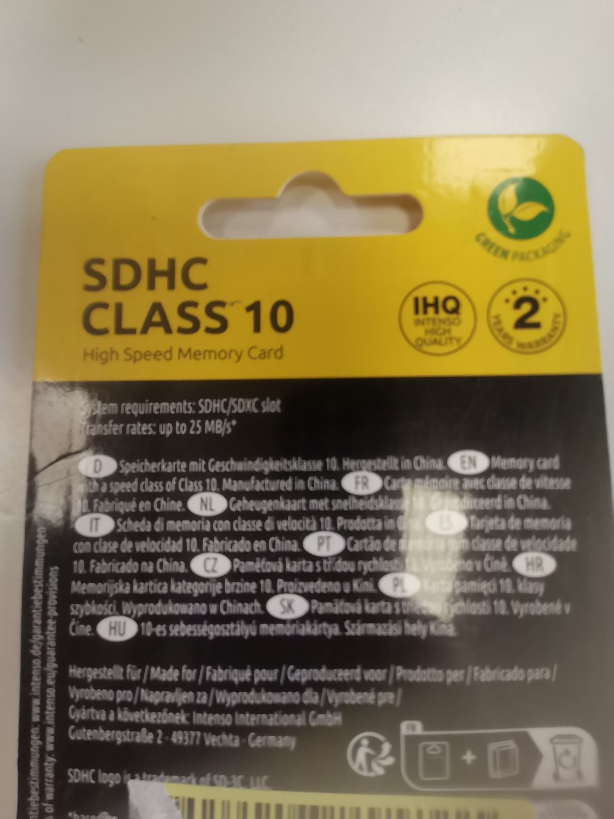 Karta pamięci Intenso SDHC 8Gb class 10