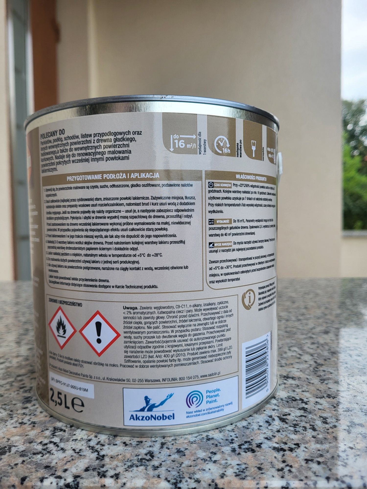 Sadolin Lakier Klasyczny 2,5l bezbarwny połysk, nowy